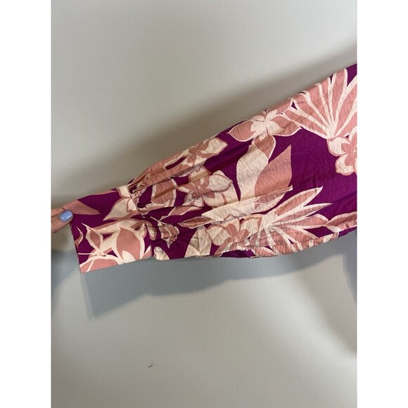 Drew Anthropologie Blouse Women’s medium Pink Floral Button Front NWT $216 - Picture 3 of 7